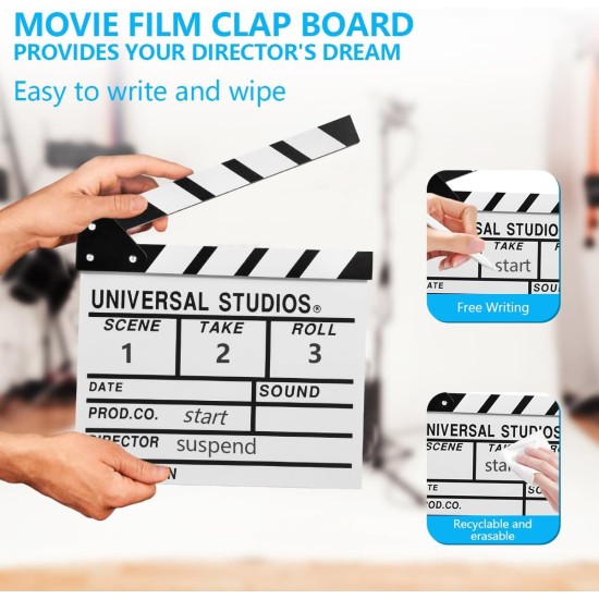 White Acrylic Slate ClapperBoard